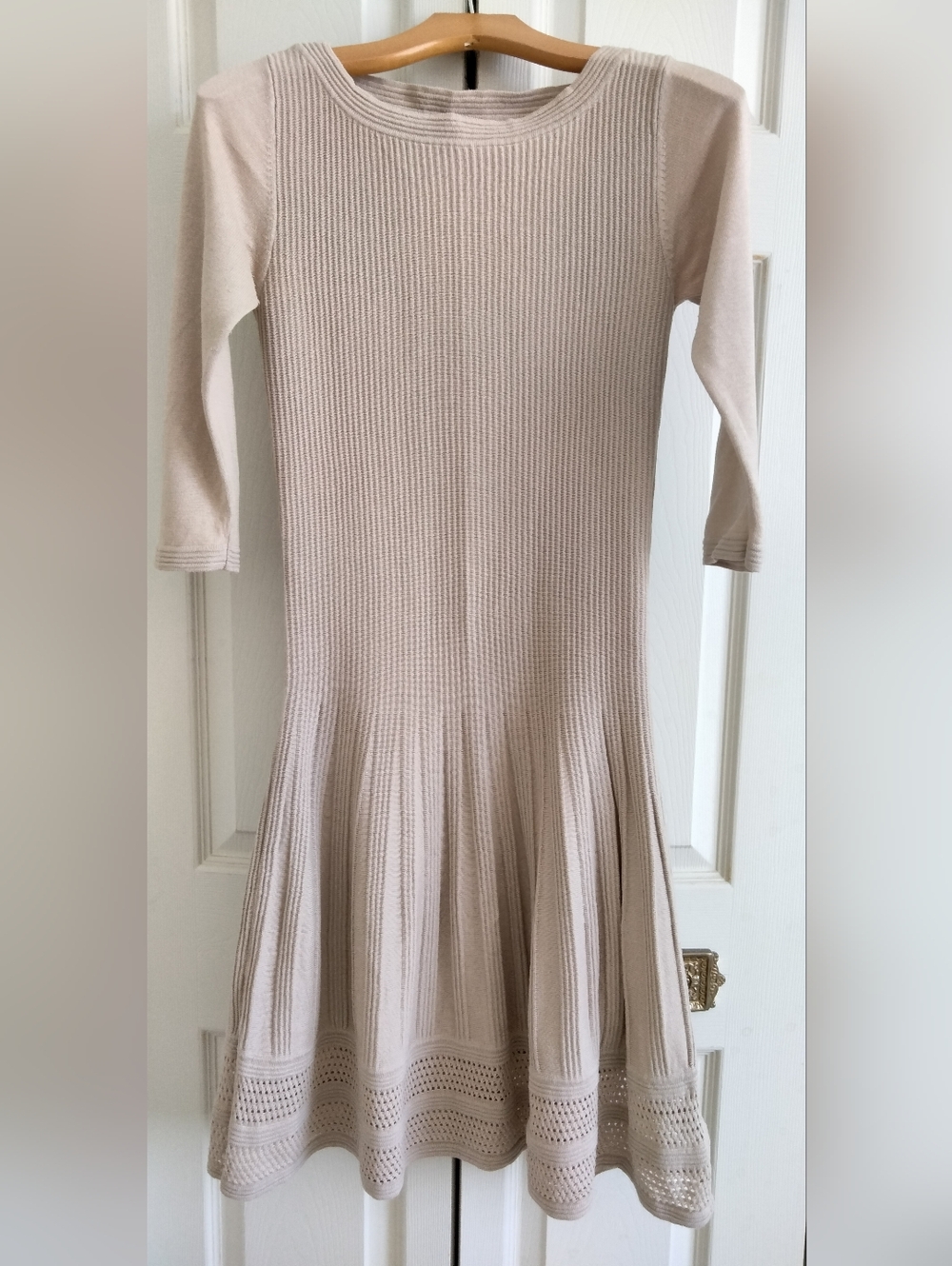 Max Studio Knit Fit-and-Flare 3/4 Sleeve Dress